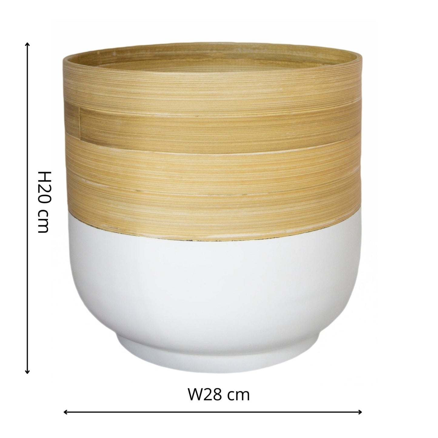 Bamboo Planter White Ivyline