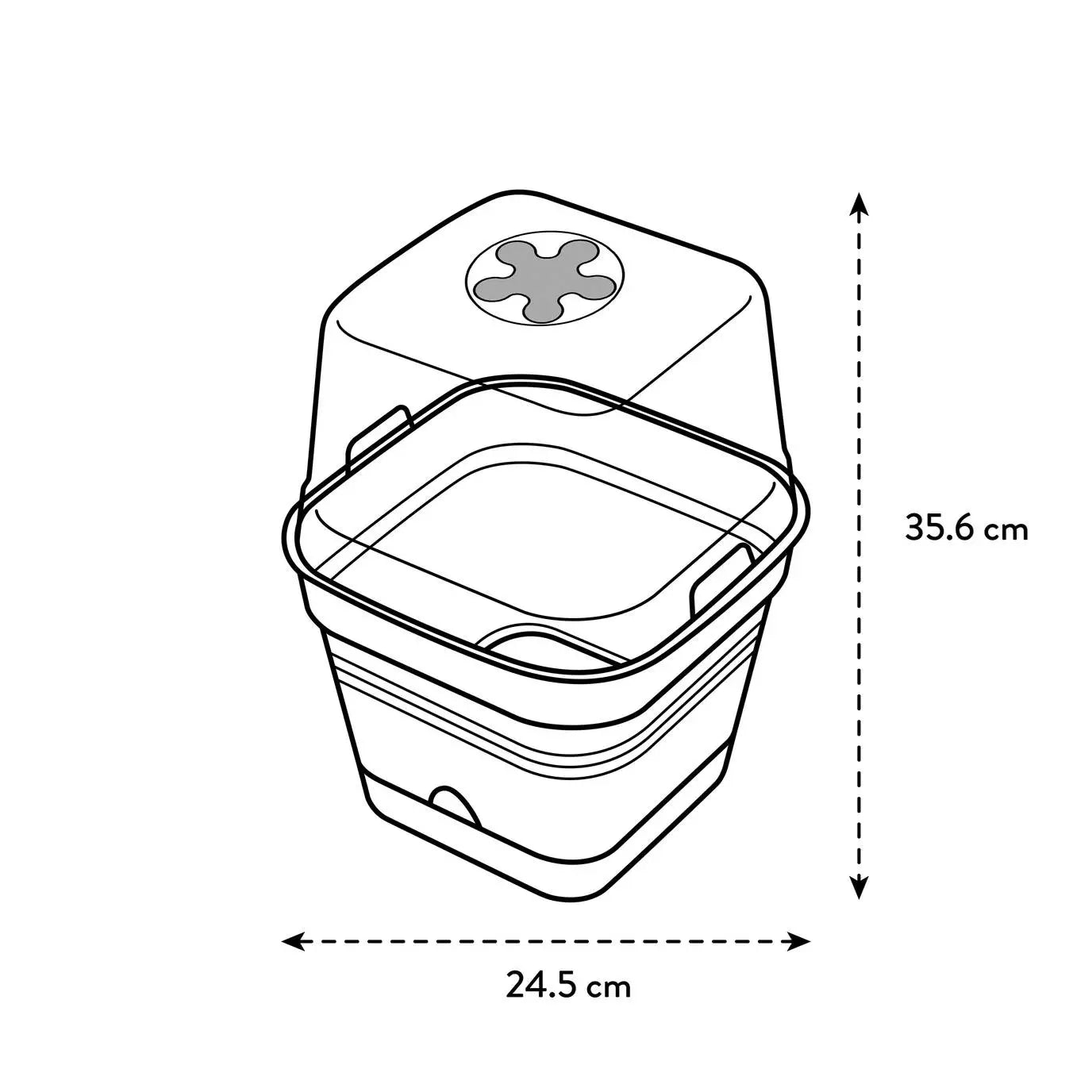 Square Grow-Pot All in 1 Living Black